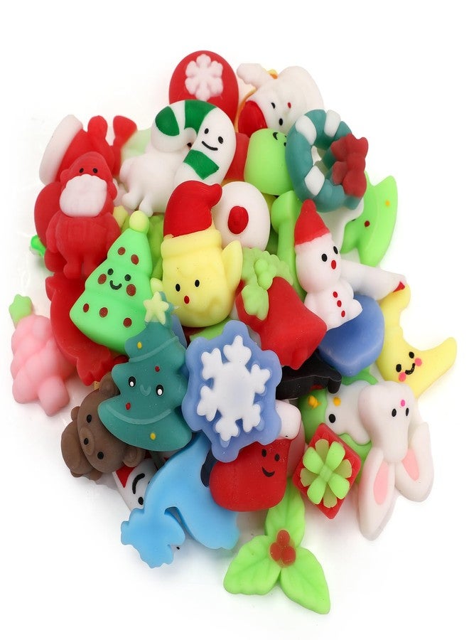 IUULOB 50 PCS Christmas Mochi Squishy Toys, Squishies Stress Relief Toys Christmas Party Favors, Mini Cute Christmas Stocking Stuffer Christmas Decor Gift for Kids Adults - Image 2